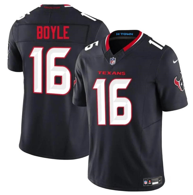 Men's Houston Texans #16 Tim Boyle Navy 2024 Vapor F.U.S.E. Limited Football Stitched Jersey